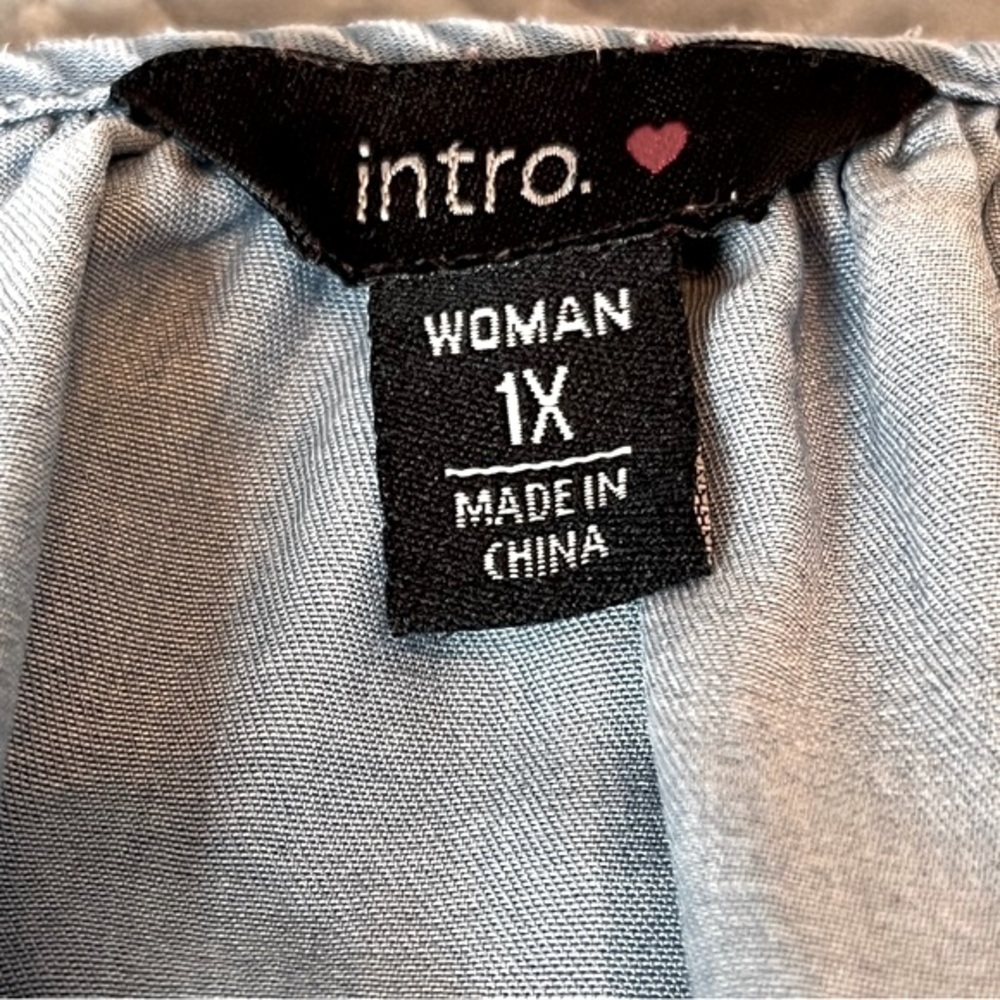 Intro Women’s Chambray Blouse Size 1x - image 3